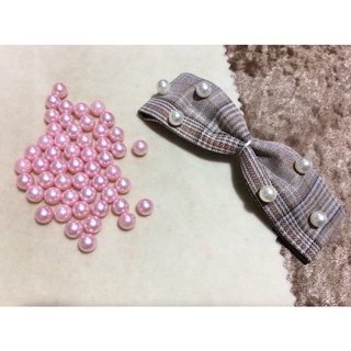 DIY ABS 美人魚 粉紅色 仿珍珠 無孔珠 圓珠 8mm 手鍊 項鍊 耳環 吊墜製作 一份 約50顆