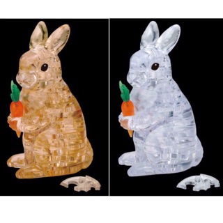 日本進口3D水晶立體透明拼圖 兔子