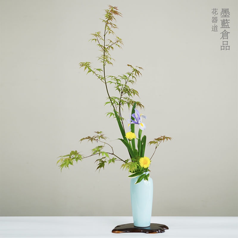 花器#景德鎮陶瓷青釉柳瓶客廳桌面花瓶擺件中式日式投入花插花花器器皿