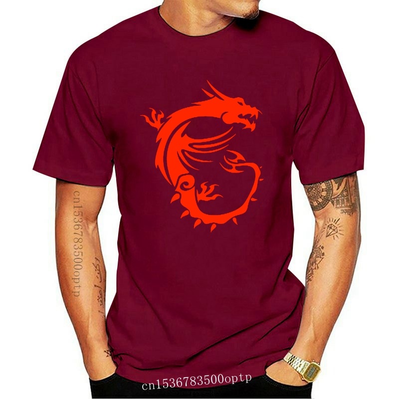 男裝全新 Msi Dragon Gaming 黑色 T 恤尺寸 S 3Xl 男式棉質 T 恤