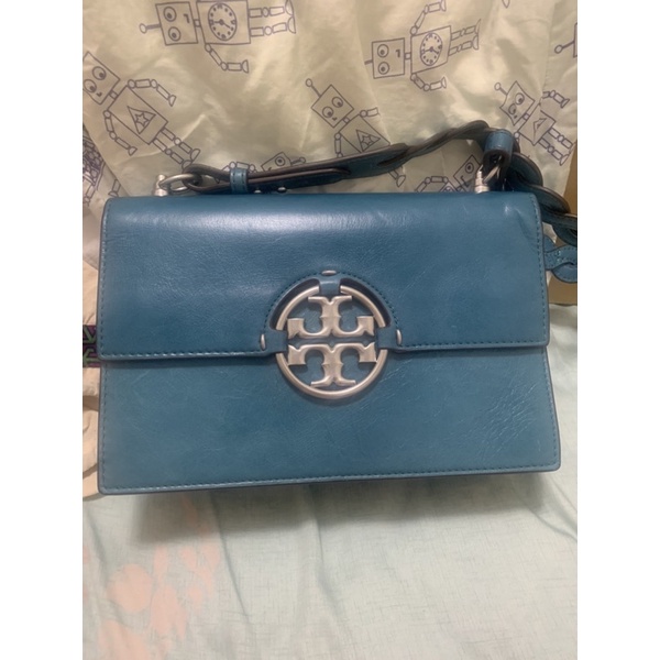 Tory Burch TB miller專櫃款油臘皮風琴包二手商品正品 專櫃價格$21900 下殺