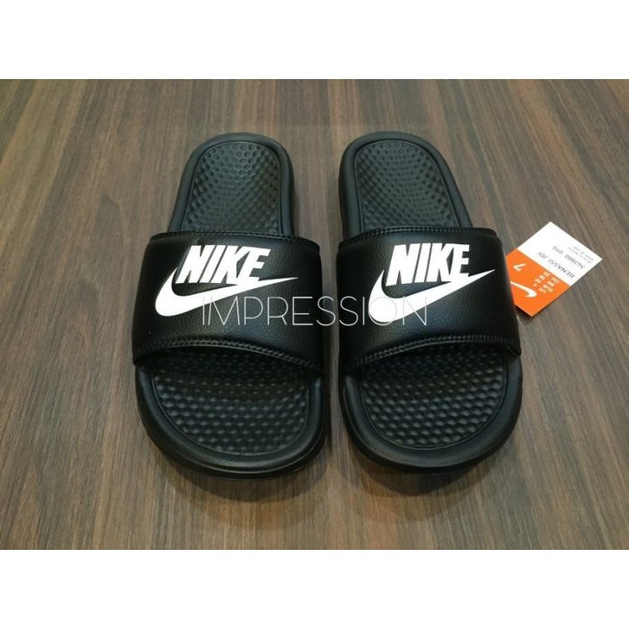 【IMPRESSION】Nike Benassi JDI JUST DO IT LOGO GD 拖鞋 黑 白字
