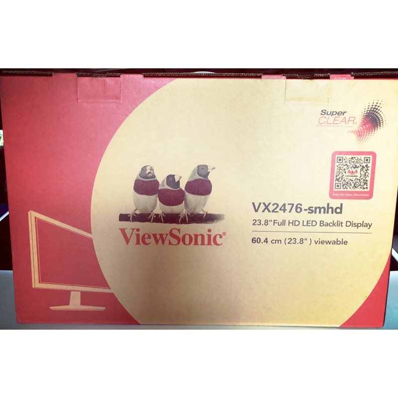 ViewSonic 24吋 全新 VX2476 薄邊框