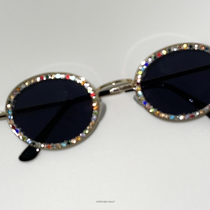 SAUVAGES rhinestones oval sunglasses 水鑽橢圓形太陽眼鏡