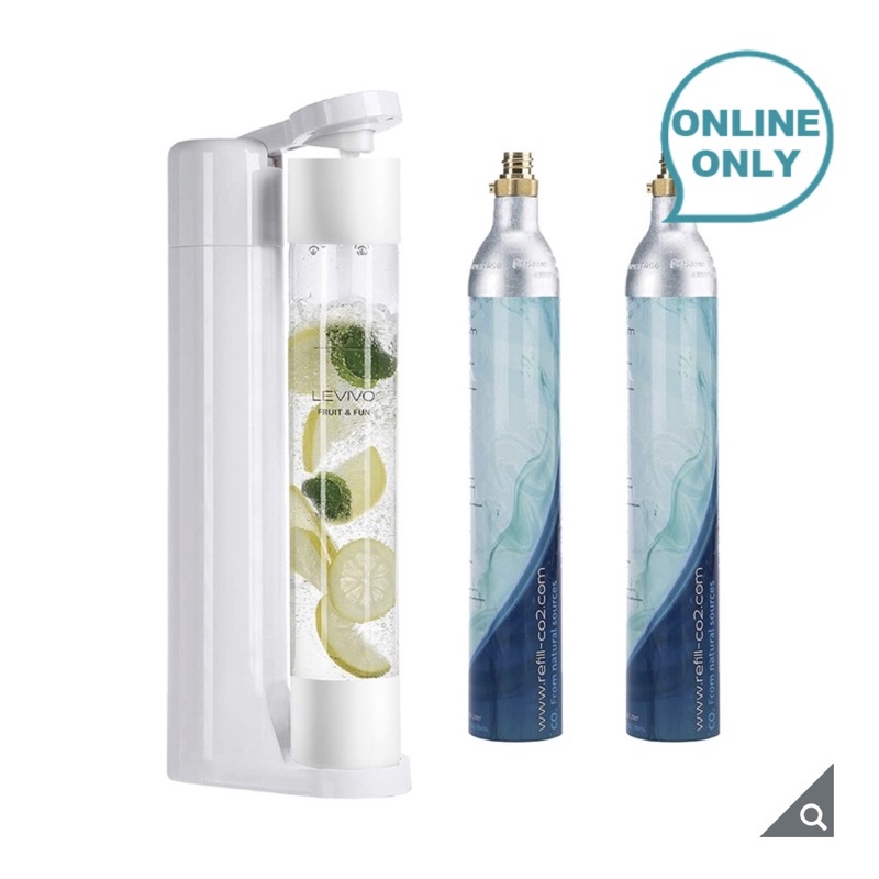 Levivo 氣泡水機組 機身+氣瓶 2入+水瓶 1入  好市多代購 Costco