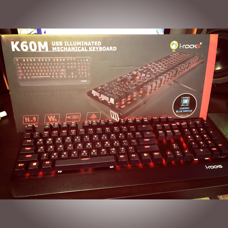 I-Rock K60M 機械式鍵盤/黑色/青軸/紅光/中文/CHRRY軸心