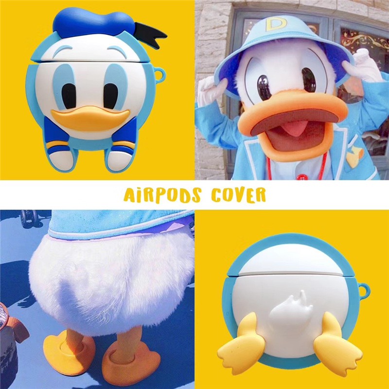 迪士尼唐老鴨鴨屁股適用 AirPods pro 保護套卡通 蘋果 12代藍牙耳機套 保護盒