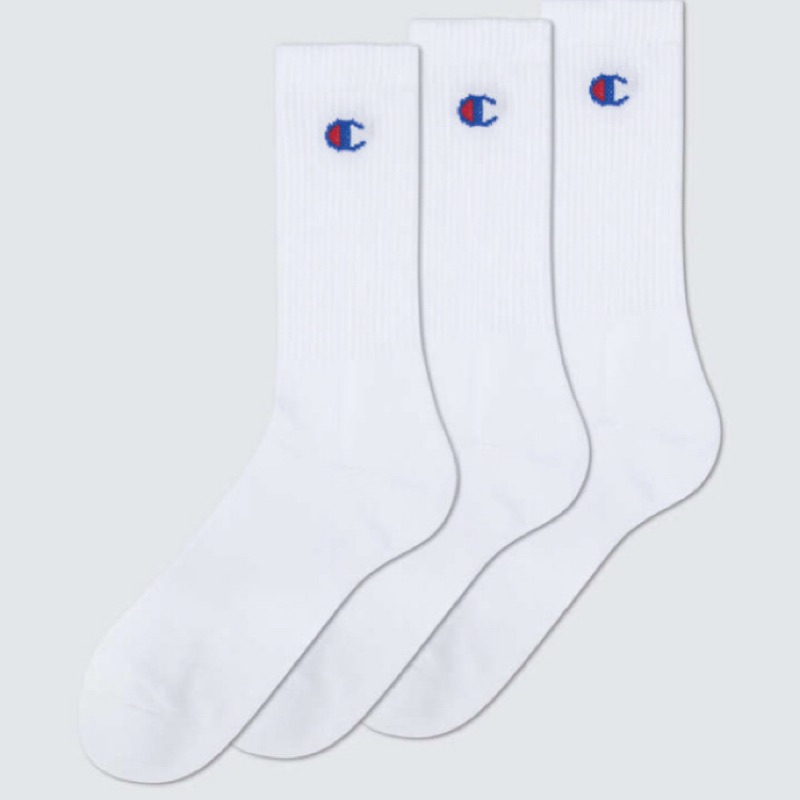 Champion 3 Pack Long Socks 白色 uk6-uk8高筒襪 針織Logo 一組3雙 現貨
