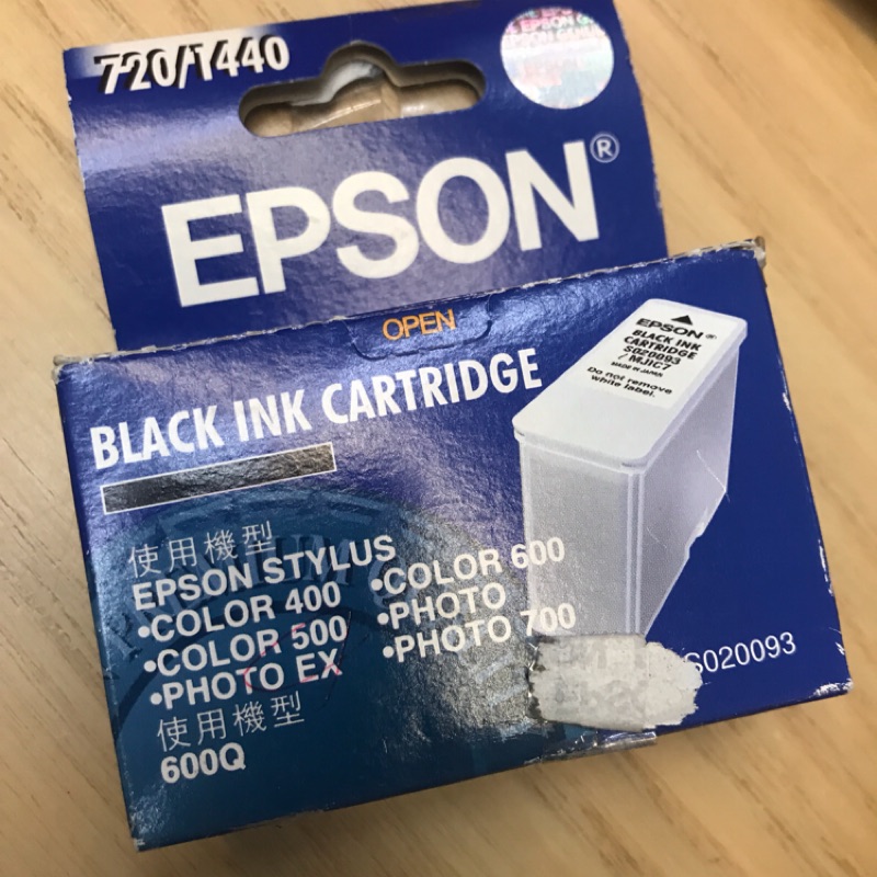 EPSON S020093黑 墨水夾 / 使用機型color 400 600 500 / photo rx