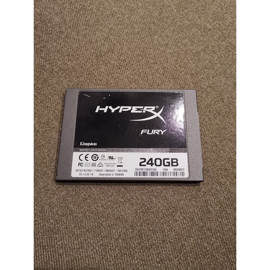 金士頓 HyperX FURY SSD 240GB 極速 固態硬碟 (二手、中古美品) PS4可用