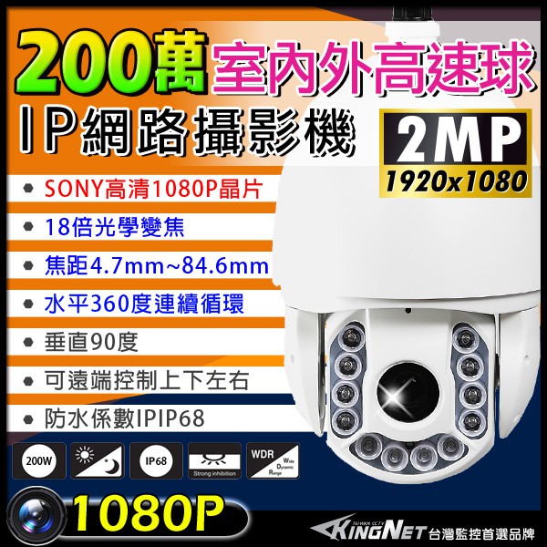 Q【無名】監視器 AHD 1080P 200萬 2MP 旋轉高速球 SONY晶片 18倍光學變焦 IP網路