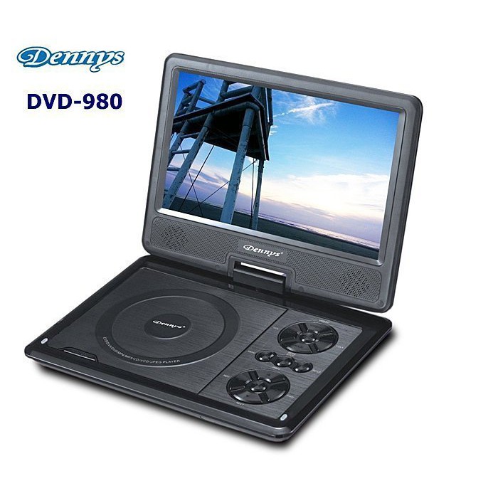 【也店家族 】_公司貨_Dennys丹尼斯行動DVD播放9吋/USB/DIVX 隨身DVD撥放器(DVD-980)