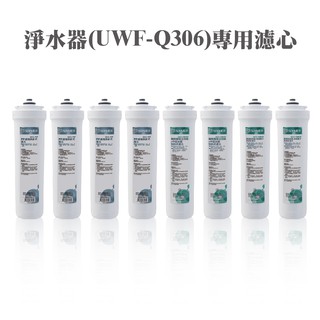 ALYA歐漾UWF-Q306一年份濾芯(內含PP纖維/抑菌活性碳除垢樹脂/除菌中空絲膜)快拆型濾心 台灣製 全新公司貨