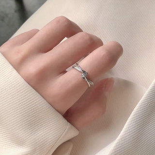 ［COLLIE✧扭圈鋯石戒指］S925銀戒指 開口戒指 戒指女生 造型戒指 女生 韓版戒指 韓系戒指 INS戒指