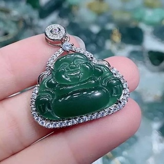 滿綠翡翠大佛公 笑佛 彌勒佛成品254AHo男戴觀音女戴佛天然A貨翡翠佛公翡翠推廣價歡迎批發零售