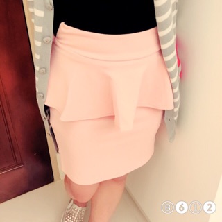 粉色高腰窄裙
