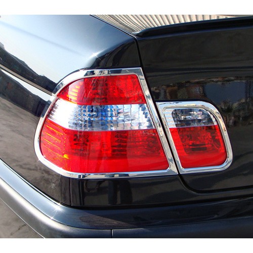 圓夢工廠 BMW 3 E46 2001~2005 318 320 323 325 330 改裝鍍鉻銀 後燈框 尾燈框飾貼