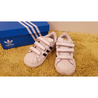 Adidas Superstar 金標 魔鬼氈 童鞋15.5公分