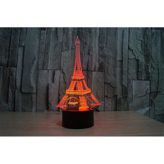 【有貨】☃巴黎鐵塔 LED 小夜燈 3D立體 七彩 創意 交換禮物 埃菲爾鐵塔 USB 檯燈 新款 生日禮物 派對 燈飾