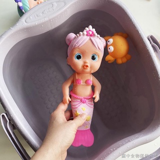 (小女孩美人魚泳衣)（兒童泳裝套裝）美人魚娃娃可下水兒童洗澡玩具女孩人魚公浴室主戲玩水吐泡泡噴水