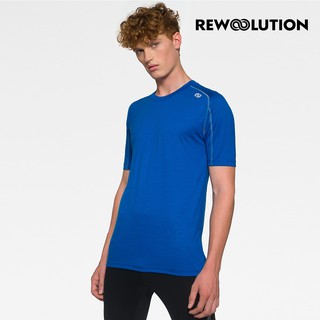 【REWOOLUTION】男HERO 140g短袖T恤[寶藍]羊毛衣 登山必備 吸濕排汗| REJB2MC50355