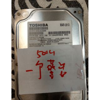 中古 硬碟500G TOSHIBA （一個警告）