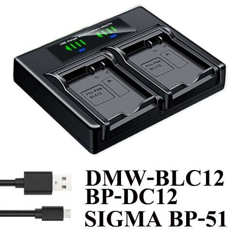 徠卡 BP-DC12 BC-DC12 V-Lux 4 Lux 5 Leica Q Typ116 Q-P 的雙電池充電器