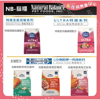 NB貓飼料 NB低敏無穀貓飼料 【送涼扇】 機能配方 全系列 Natural Balance 美國WDJ推薦 NB