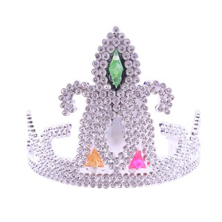 銀色皇冠(不發光) 公主表演皇冠道具 兒童髮飾公主髮箍