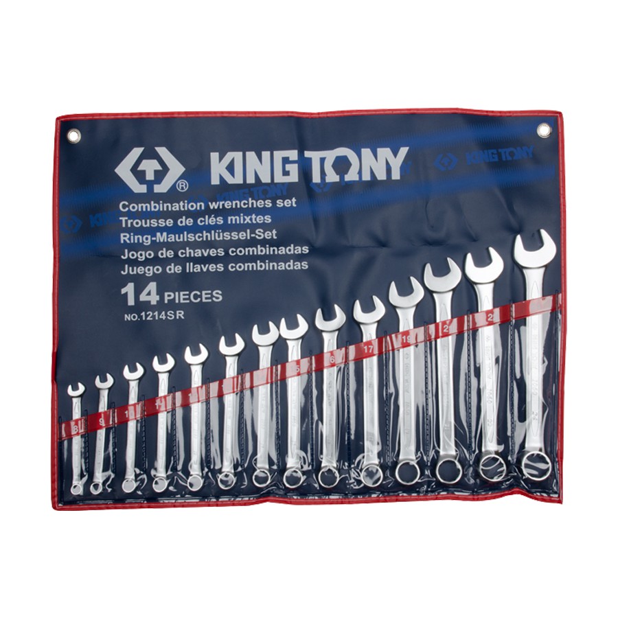 KING TONY 1214SR 英制5/16"-1-1/4" 複合扳手組 14件式梅開板手組 梅開扳手組 複合扳手組