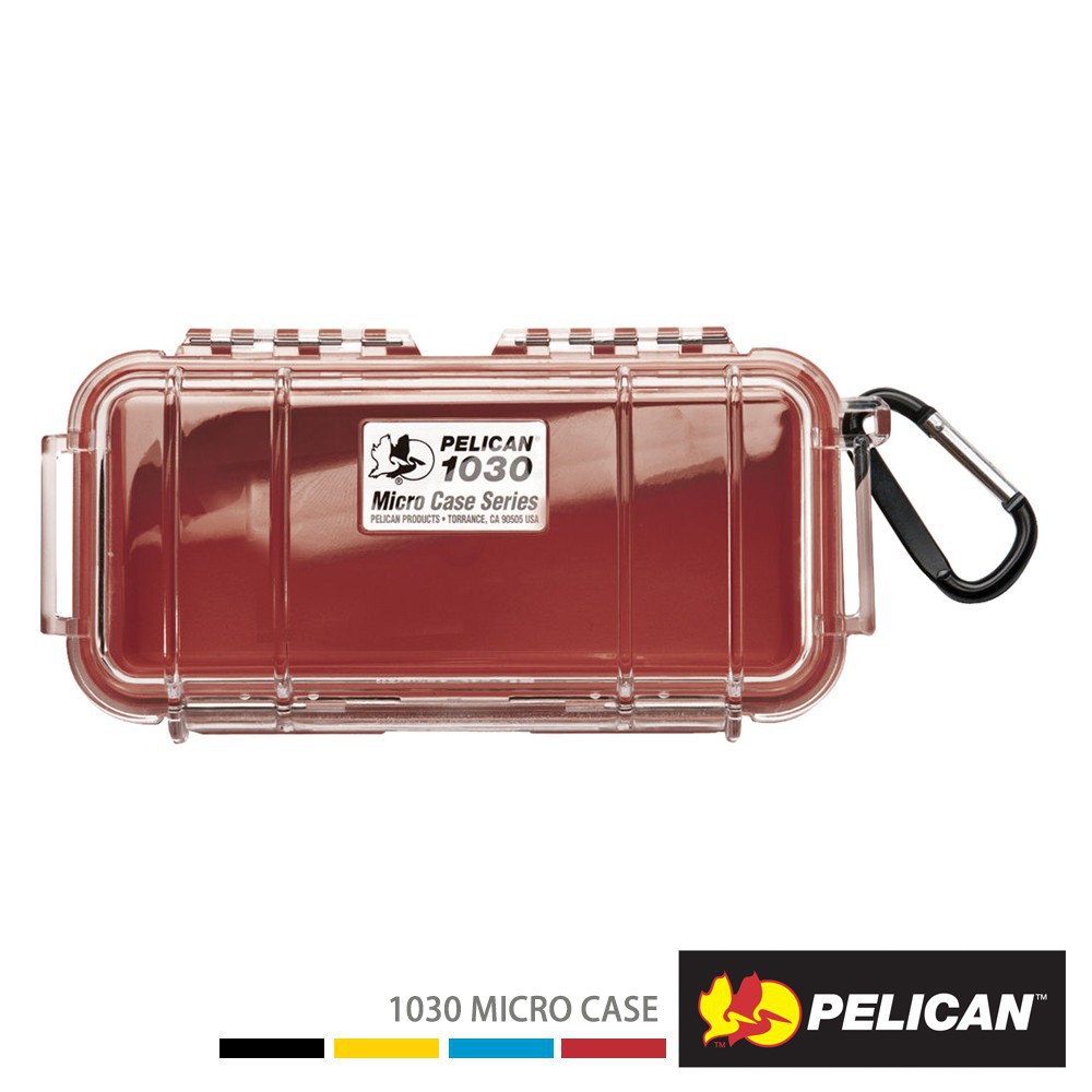 PELICAN 派力肯 1030 Micro Case 微型透明防水 氣密箱 透明 紅色 廠商直送