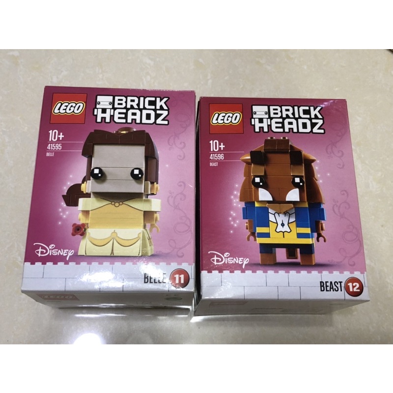 LEGO 41595 + 41596 合售 美女與野獸 大頭系列 Brickheadz 盒損