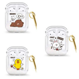 GARMMA 永橙 LINE FRIENDS AirPods 1&2代藍芽耳機流沙保護套【魔力電玩】