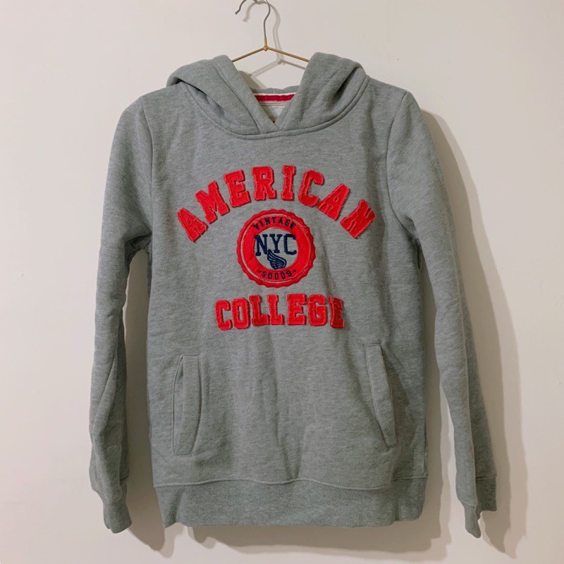 AMERICAN COLLEGE NYC繡花刷毛帽T Size M