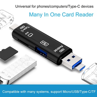 5合1 Type-c Micro TF OTG USB 2.0適配器SD卡讀卡器Android計算機