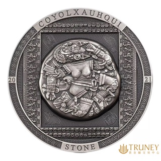 【TRUNEY貴金屬】2021考古與象徵主義系列 - 阿茲特克日曆石仿古紀念性銀幣/英國女王紀念幣