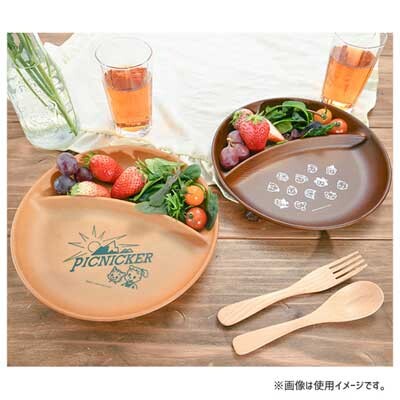 【現貨-日本YAXELL】木紋餐盤 兒童分隔餐盤 OSAMU GOODS  野餐餐盤 露營餐具 24cm 兒童餐具