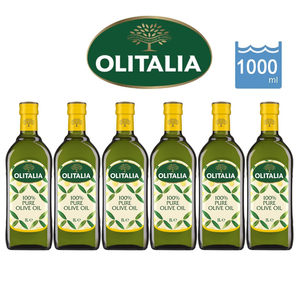 【Olitalia奧利塔】純橄欖油1000mlx6瓶