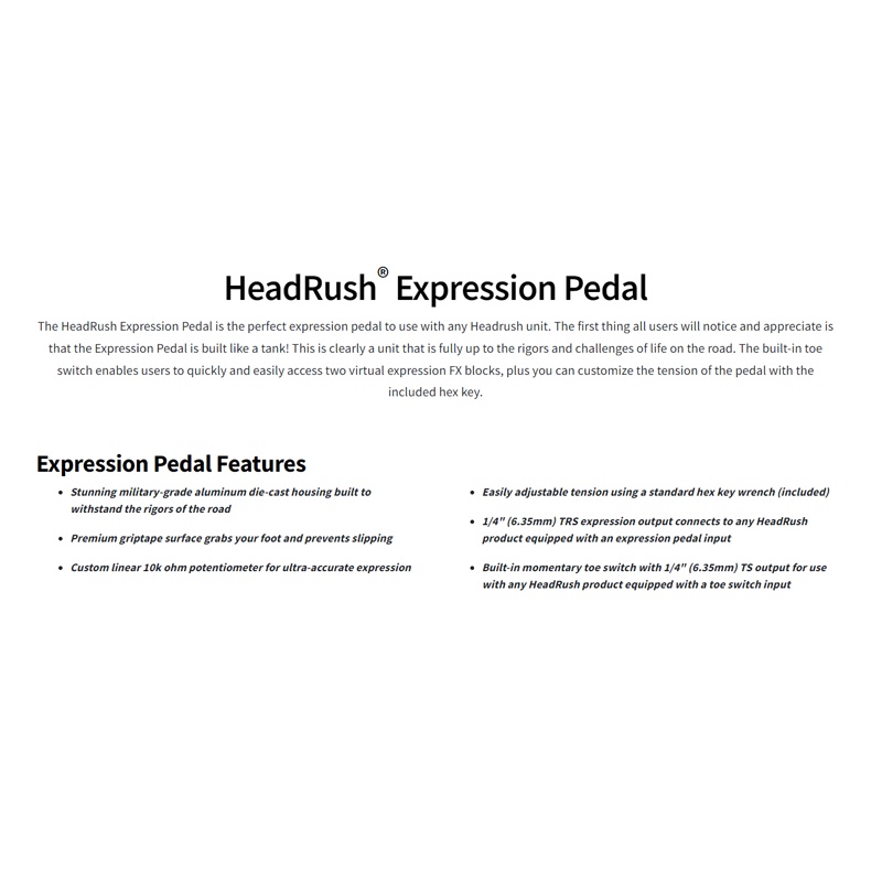 HEADRUSH表情踏板Expression Pedal -軍用級鋁壓鑄外殼/高質感磨砂表面/原廠公司貨