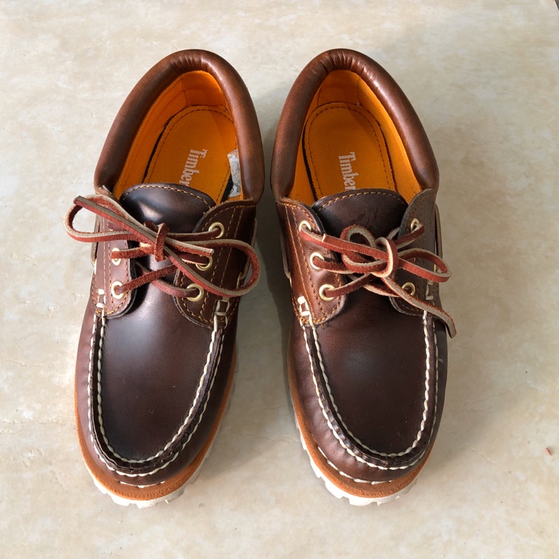 二手鞋｜Timberland 女款 手工縫製 深棕色帆船鞋