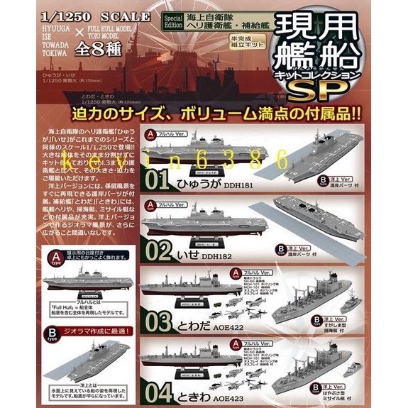 東京都-非翼-F-TOYS 1/1250 船艦 現用艦船收藏集SP(大全8種)附中盒 日版 現貨
