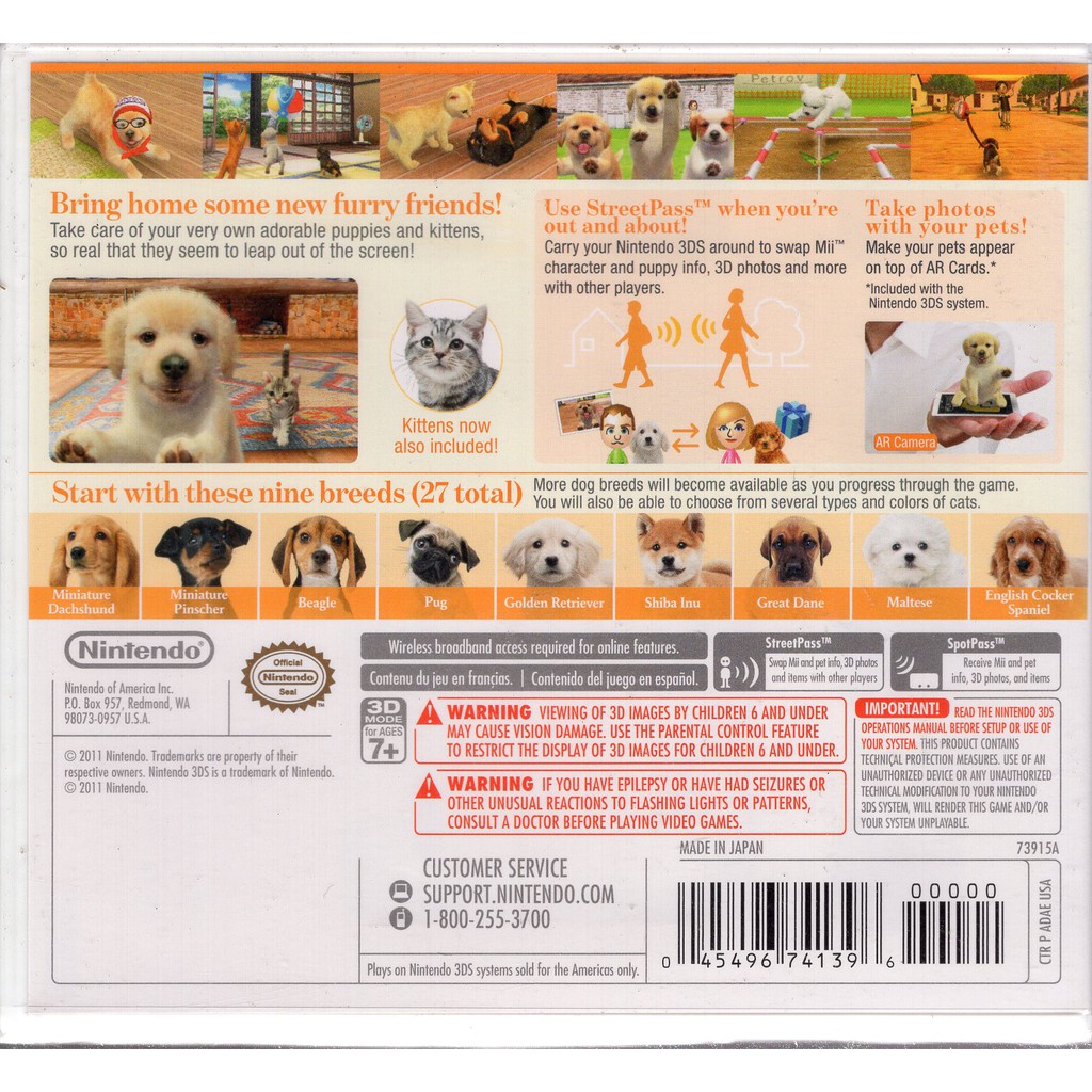 3ds美規專用遊戲任天狗 貓與黃金獵犬nintendogs Cats 英文美版 魔力電玩 蝦皮購物