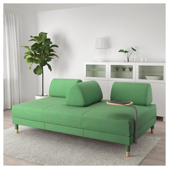 絕版色/北歐IKEA宜家FLOTTEBO沙發床附邊桌/可沙發可當床可收納/綠色/二手八成新/原$19990特$11500