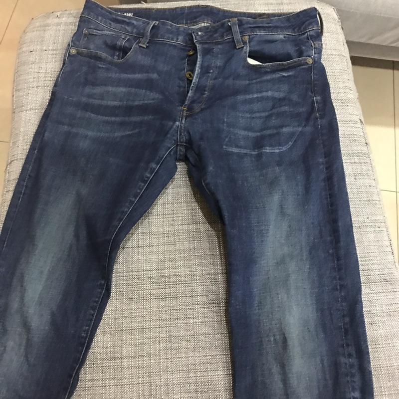 G-STAR raw 3301 Slim Jeans 排扣 窄管牛仔褲 W32 L32