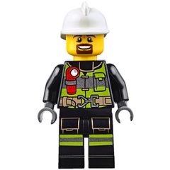 【小荳樂高】LEGO 城市系列 City 消防員 大鬍子 (60112原裝人偶) cty0635