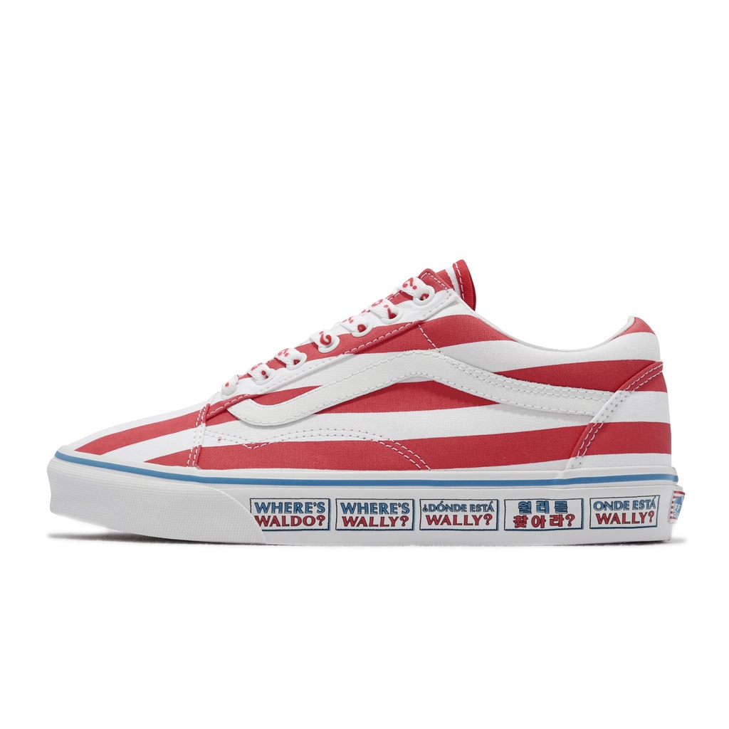 Vans Old Skool 休閒鞋 紅 白 條紋 威力在哪裡 男鞋 女鞋【ACS】 VN0A3WKT3UV