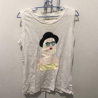 白色個性女孩上衣👧🏻 無袖上衣