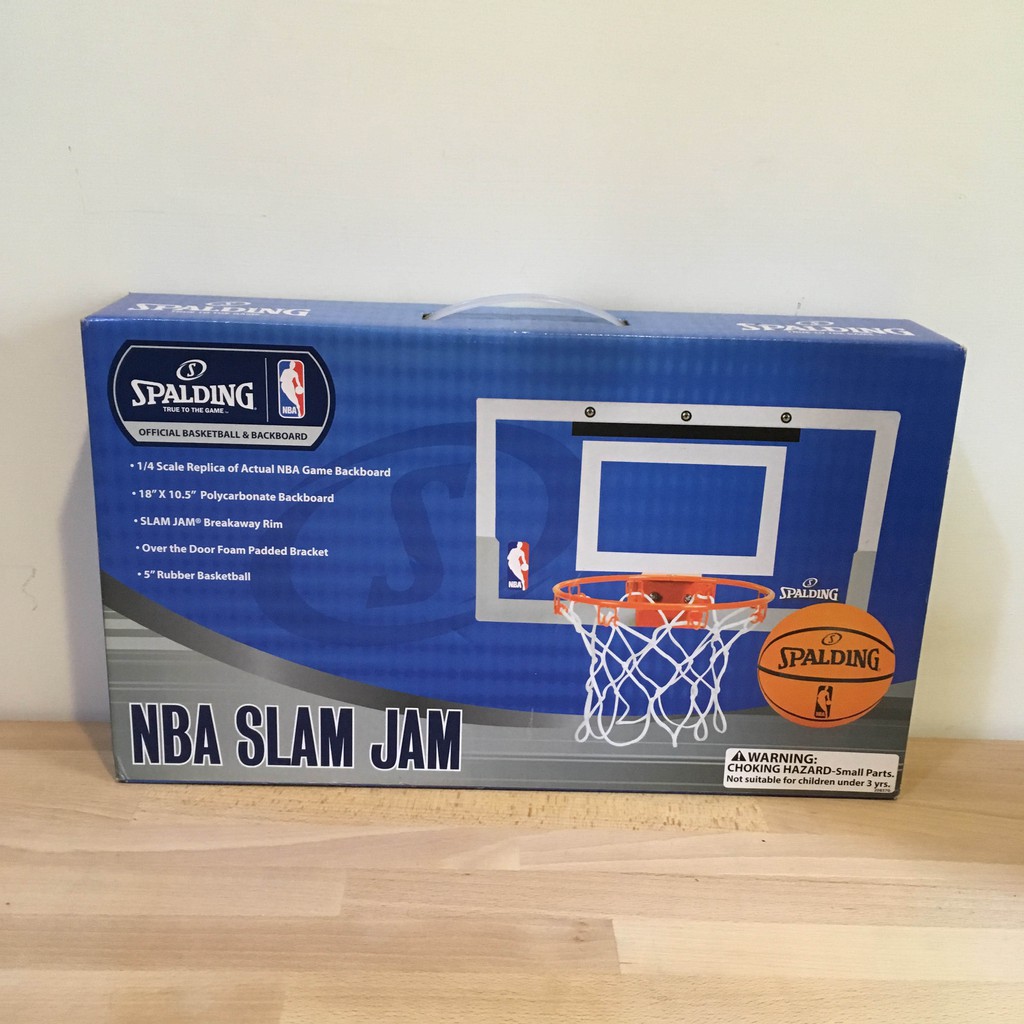 【SPALDING】斯伯丁 NBA 室內小籃板 NBA 籃框 附 小籃球 門掛式 免鑽洞
