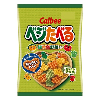 Calbee卡樂比 綠黃色野菜餅乾 50g【Donki日本唐吉訶德】心型蔬菜餅
