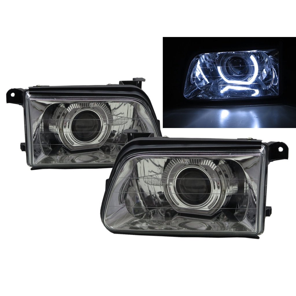 卡嗶車燈 適用 ISUZU 五十鈴 Faster  TF 98-02  光導LED天使眼光圈HID魚眼 - 大燈